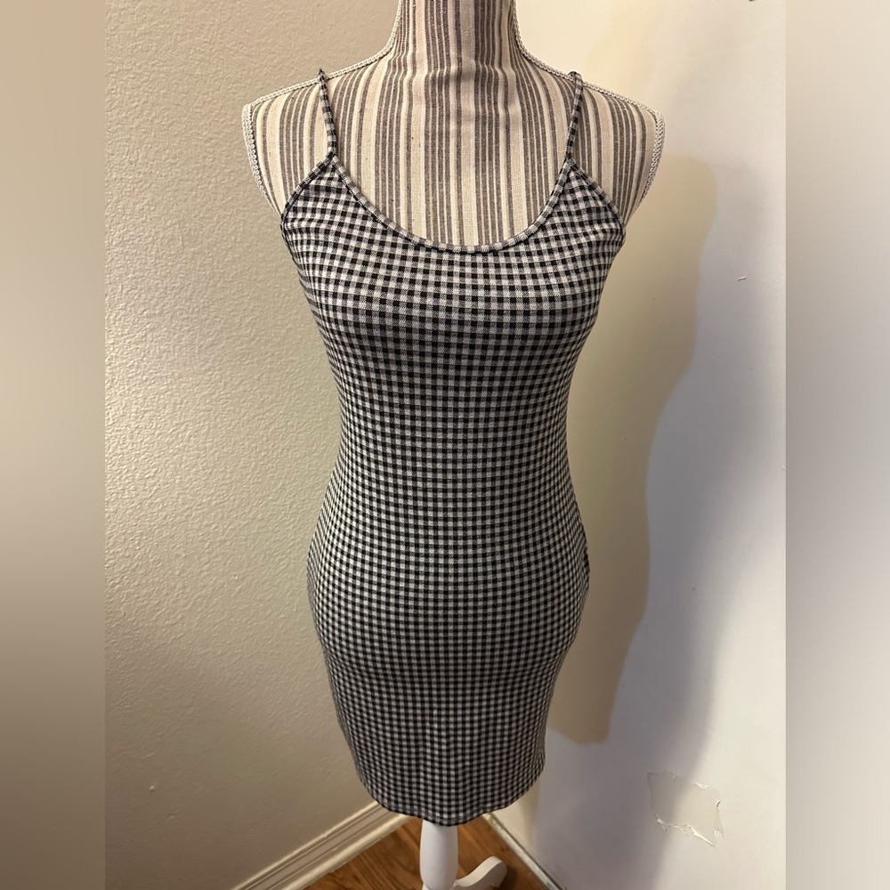 Bear Dance black and white spaghetti strap dress